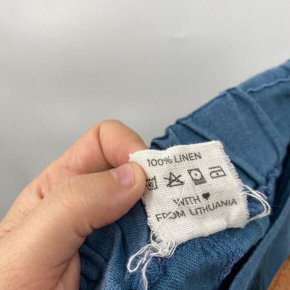 Linen Handmade Studio Cornflower Blue Tori Shorts - Picture 6 of 6